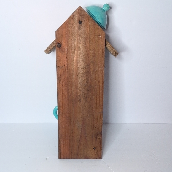 Rustic Wooden Handmade Bird Feeder Teal  Me Meet Again - Picture 5 of 14